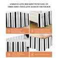 thumbnail image 6 of Black Grey Stripes Wrap Around Bed Skirts for California King Bed 16" Drop,Bed Skirt with Adjustable Elastic Belt Dust Ruffle Bed Valance White Striped Vertical Modern Geometric Bed Frame Cover, 6 of 7