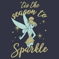 thumbnail image 2 of Women's Peter Pan Peter Pan Tinker Bell 'Tis the Season to Sparkle  Graphic Tee Navy Blue X Large, 2 of 4