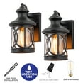 thumbnail image 7 of C Cattleya 2-Pack 1-Light Matte Black Outdoor Wall Sconce with Clear Glass Shade for Patio, Garden, Balcony Front door, 7 of 7