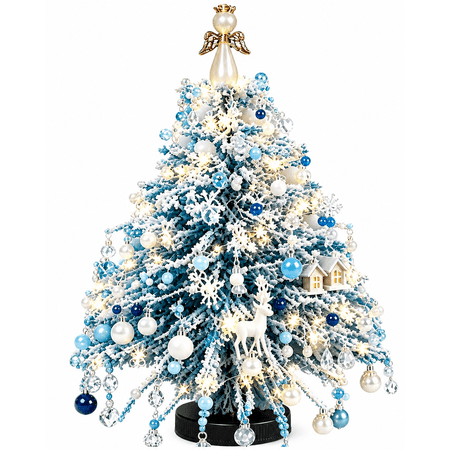 DIY Beaded Christmas Tree Kit Handmade Mini Desk Xmas Bead Art Create Your Own Sparkling Holiday Decoration 3D Crystal Bead Christmas Tree Making Kit Holiday Tabletop Decoration