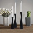 thumbnail image 5 of Juego de 3 candelabros cónicos de metal negro, centro de mesa decorativo vintage y moderno, regalo de inauguración de la casa., 5 of 5