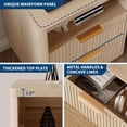 thumbnail image 4 of GarveeHome Fluted Nightstand with Charging Station, Mid Century Modern Fluted Nightstand, 2 Drawers Wooden Night Stand, White, 4 of 6