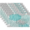 thumbnail image 3 of Cyan Dahlia Flower Placemats Set of 6 Washable Kitchen Dining Table Mats 12 x 18 Inch Modern Cloth Place Mats Non-Slip Heat Resistant Placemats for Home Farmhouse Kitchen Dinner Party Decor, 3 of 6
