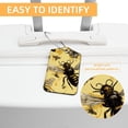 thumbnail image 3 of Bee Square PU Leather 2 Pack Travel Tag - Bag Tag - Suitcase Tag with Privacy Cover and Stainless Steel Ring - Suitable for Travel, Backpack, and Handbag, 3 of 7