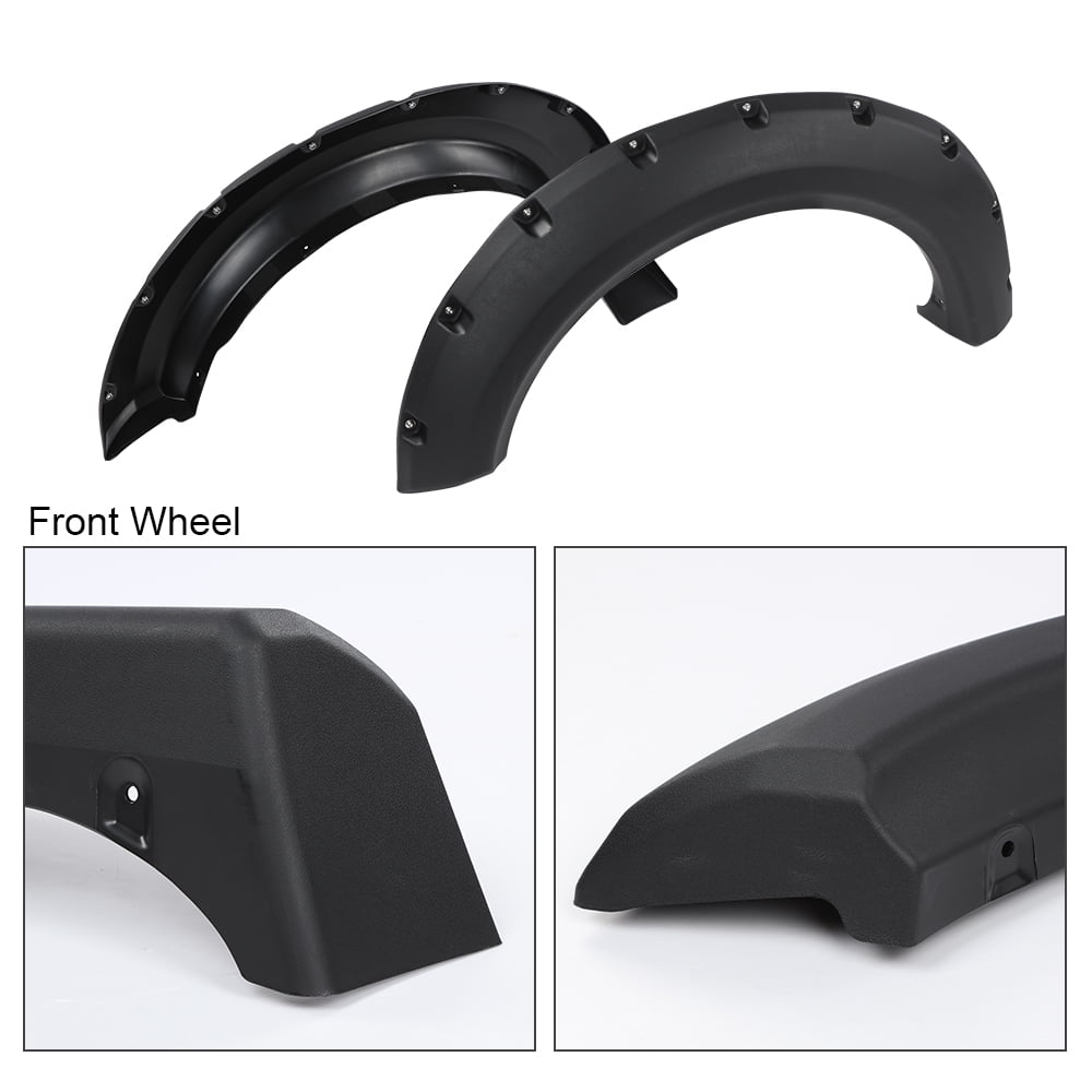 PIT66 Fender Flares Fit For 2009-2014 Ford F150 Truck Black Pocket Rivet Style Wheel Cover 4PCS