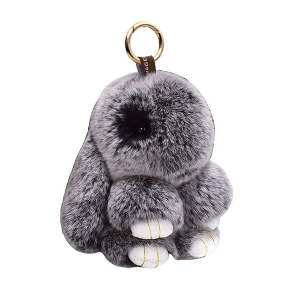 Cute Plush Bunny Keychain Stuffed Animal Keychain Car Key Chain (Colorful White)
