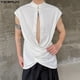 thumbnail image 2 of INCERUN Tops 2024 estilo coreano Casual para hombres con cuello alto hebilla cruzada chalecos huecos verano sólido todo fósforo sin mangas camisetas sin mangas S-5XL, 2 of 5