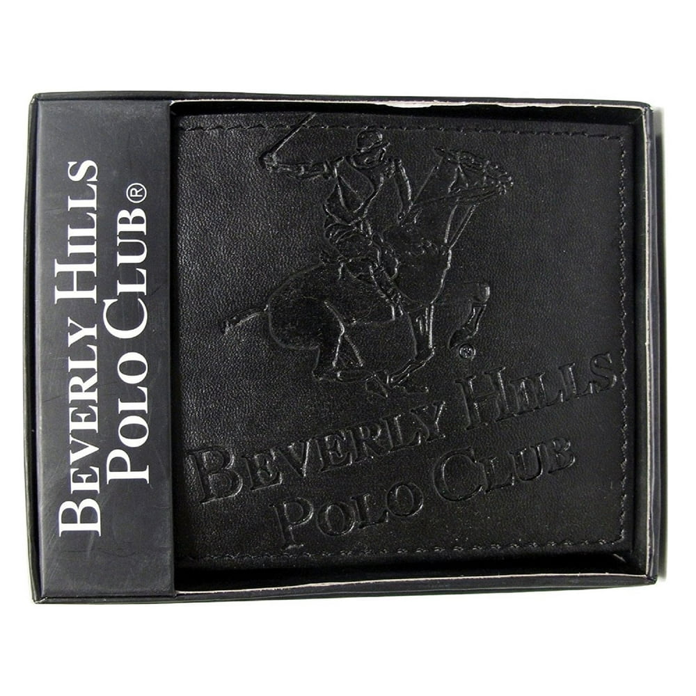 Beverly Hills Polo Club Beverly Hills Polo Club Men's Embossed Genuine Leather Black Wallets Beverly Hills Polo Club Beverly Hills Polo Club Men's Embossed Genuine Leather Black Wallets