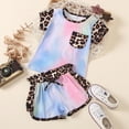 thumbnail image 4 of CAUYDY Toddler Baby Girl Summer Clothes Set Kid Outfits Short Sleeves T-Shirt Tops + Shorts Cute Outfits Set For Kids 9-24 Months 4t 5t 6t 7t 8t 9t 10t (Sizes 1-2 Years,H03-Light Blue), 4 of 9