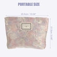 thumbnail image 2 of Floral Makeup Bag Zipper Flower Cosmetic Pouch Aesthetic Women Cosmetic Bags Coin Purse Pink, 2 of 7
