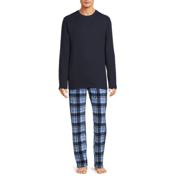 Cherokee Pigiama Uomo A Maniche Lunghe Con Camicia E Pantaloni - Taglia 2X, Quadretti Neri - 2