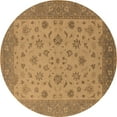thumbnail image 1 of Ahgly Company Indoor Round Oriental Brown Traditional Area Rugs, 5' Round, 1 of 4