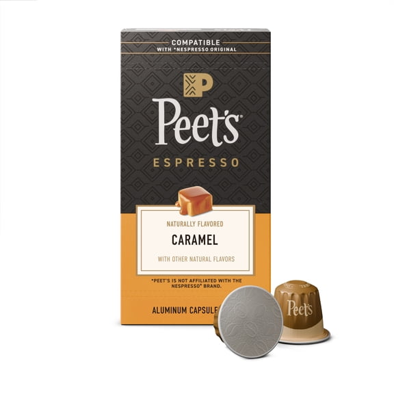 Peet's Coffee Caramel Premium Medium Roast Espresso Capsules, 10 Count