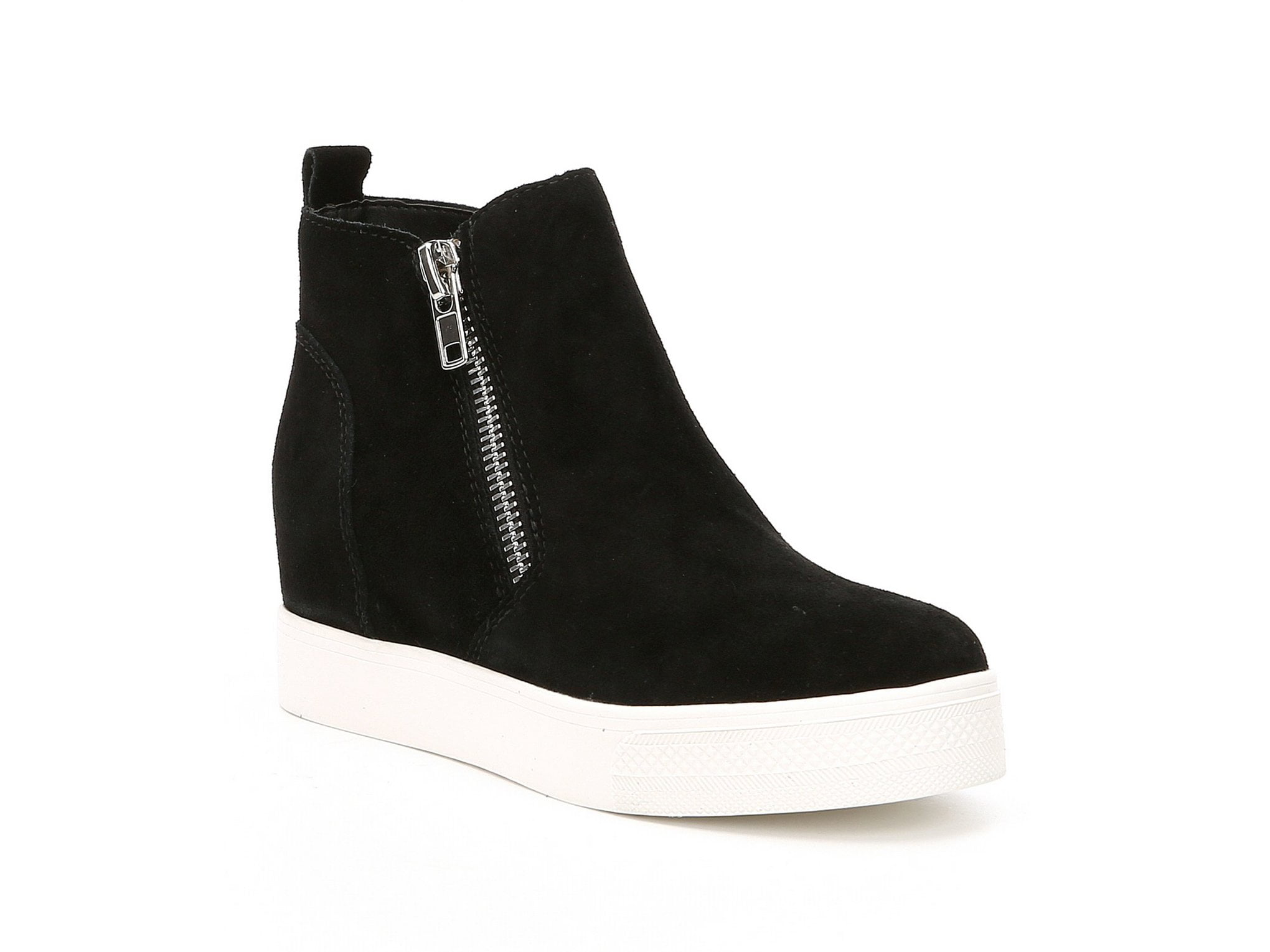 steve madden black suede wedge sneakers