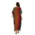 thumbnail image 6 of Beautybatik Multicoloured Women Stripe Caftan Kaftan Loungewear Maxi Plus Size Long Dress 3X, 6 of 6