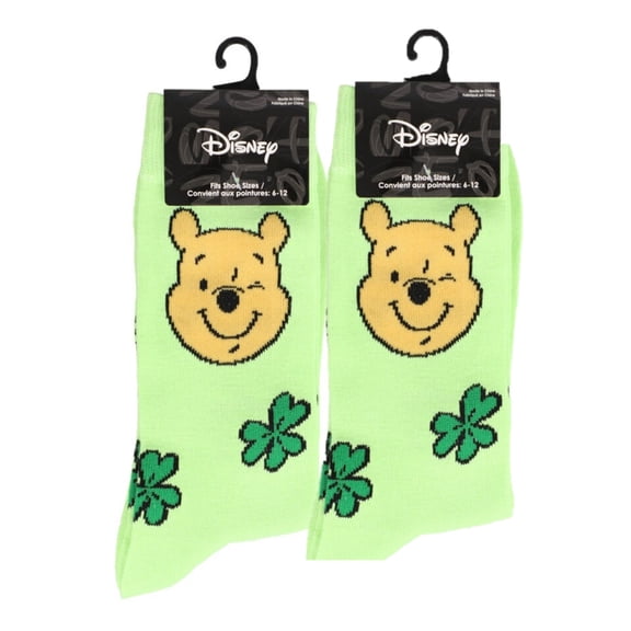 St Patrick's Day Pooh Bear Sock Set | SIZE 6-12 | 2 Pairs