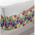 thumbnail image 2 of Floral Bed Skirt, Botanical Vintage Concept Poppy Flowers Daffodils Anemones on Pinstripe Backdrop, Elastic Bedskirt Dust Ruffle Wrap Around for Bedding Decor, 4 Sizes, Multicolor, by Ambesonne, 2 of 2