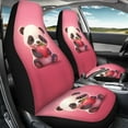 thumbnail image 5 of Uourmeti Cute Cartoon Panda Strawberry Print 2 Piece Car Seat Covers Front Seats Only Red Car Interior Accessories for Women Girl Bucket Seat Protector Universal Fit Truck Suv Van, 5 of 7