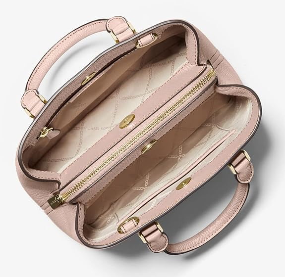 Michael Kors Women's Camille Small Pebbled Leather Satchel Handbag (Soft Pink)