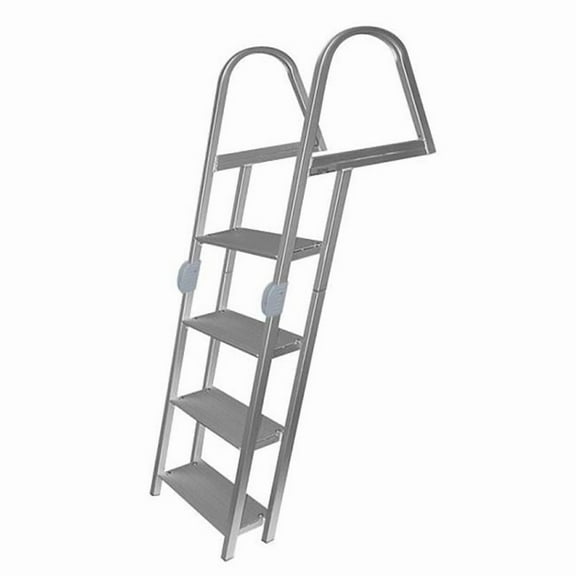 JIF Marine ERR7 7-Step Folding Ladder Aluminum with Mounting Hardware