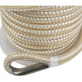 thumbnail image 5 of 3/8 Inch X 200 Feet Double Braid Nylon Anchor Line with Stainless Steel Thimble and Plastic Chuck (White/Gold), 5 of 18