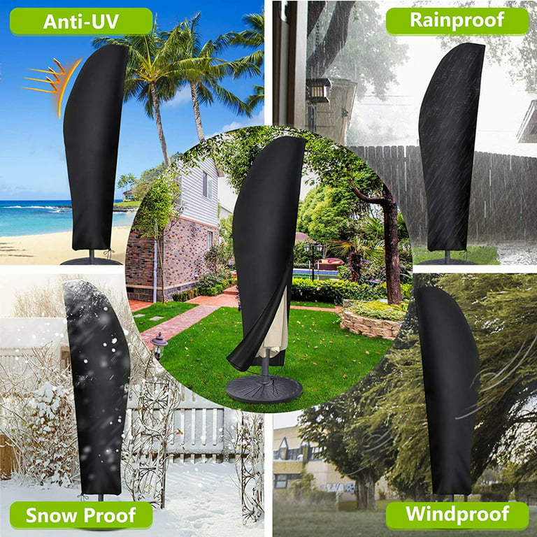 langs Grens Er is behoefte aan Protective Parasol Cover with Rod, Cantilever Parasol Protective Cover 2 to 4  m Large Umbrella Cover Weatherproof UV-Anti Windproof and Snow Safe Outdoor  - Walmart.com