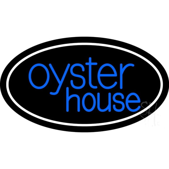 Oyster House LED Neon Sign 13 x 24 - inches Black Square Cut Acrylic Backing, with Dimmer - Premium built indoor Sign for Club, Home décor, Event, Workshop, Storefront.