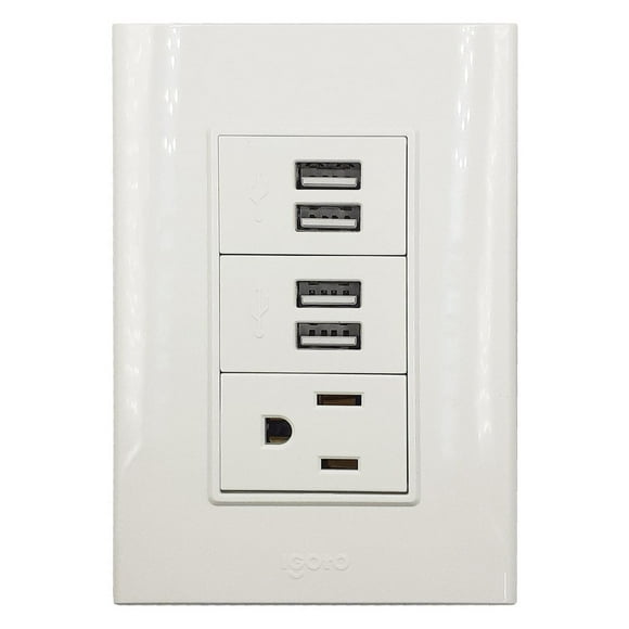 Placa Armada Igoto PBUSB4-B 1 Contacto 4 Entradas USB Blanco