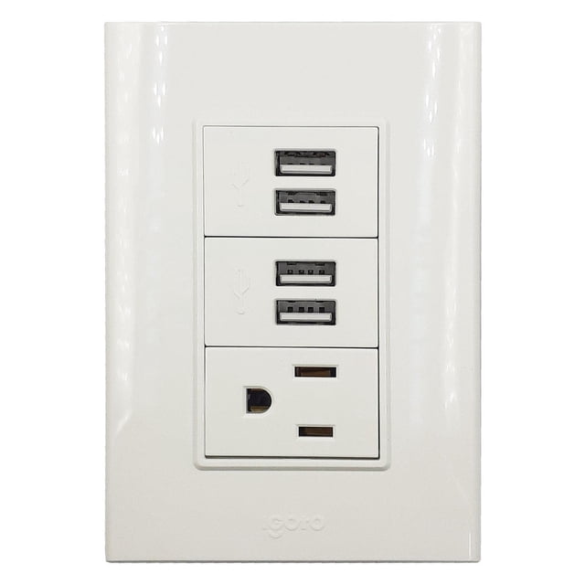 Placa Armada Igoto PBUSB4-B 1 Contacto 4 Entradas USB Blanco