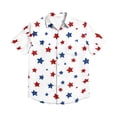 thumbnail image 5 of Hogleaql 4th Of July Hawaiian Shirts for Men 4th Of July American Flag Graphic Short Sleeve Patriotic Shirt Collared Button Down Trendy Hawaiian Workout Outfits Deep Red L, 5 of 6