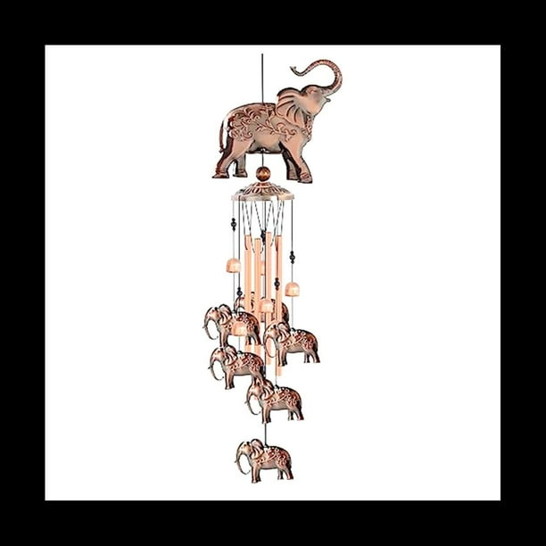 Campanas de Elefante para DecoracióN de Campanillas de Elefante, DecoracióN de JardíN, Campanillas de Viento de 4 Tubos de Aluminio con Gancho en Forma de S, Viento Conmemorativo
