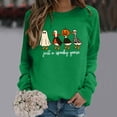 thumbnail image 5 of WEIWEN Just a Spooky Goose Sweatshirt for Women Funny Ghost Goose Printed Halloween Sweaters for Women Fall Clothes Womens Tops Women's Clothing Green, M, 5 of 6