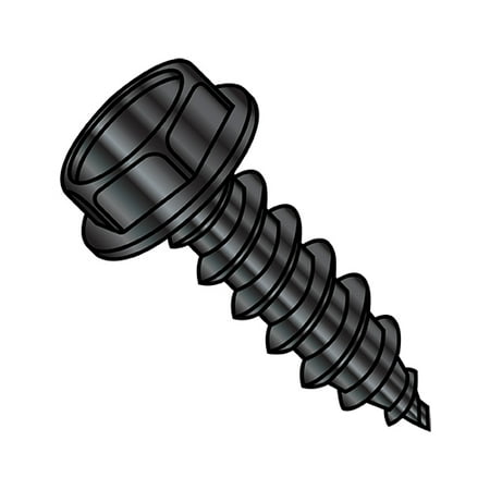 

1/4-14X3/4 Unslotted Ind Hex Washer Self Tap Screw Type AB Full Thread 18 8 Stainless Black Oxide (Pack Qty 1 000) BC-1412ABW188B