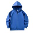 thumbnail image 6 of Ohufall Hooded Sweatshirt Jacket for Girls Boys Zipper Long Sleeve Top with Pocket Versatile Solid Color Casual Sweatshirts 1-11T, 6 of 6