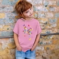 thumbnail image 2 of Drmagiyhm Girl's T-Shirts Size 10-12 Cute Floral Print Shirts Stretchy Casual Crewneck T-Shirts Beach Short Sleeve Tops, Tees & Blouses Pink 12-14 Years, 2 of 4