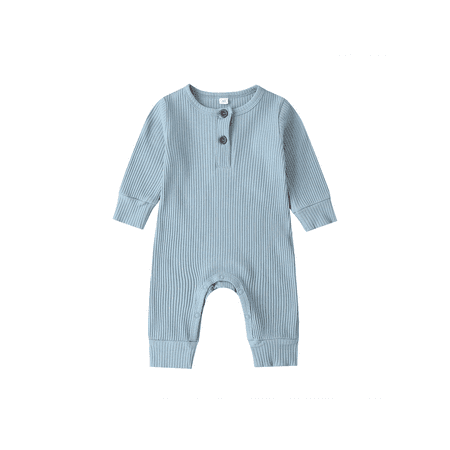 

Pybcvrrd Newborn Baby Boy Girl Knitted Romper Jumpsuit Solid Long Sleeve Legging Bodysuit Playsuit Clothes