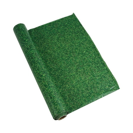 Fun Express Green Turf Disposable Plastic Tablecloth Roll - Ideal for Parties Outdoor Events Picnics BBQs and Special Celebrations - Durable and Convenient for Easy Cleanup- 40" x 100 Ft - 1 Piece