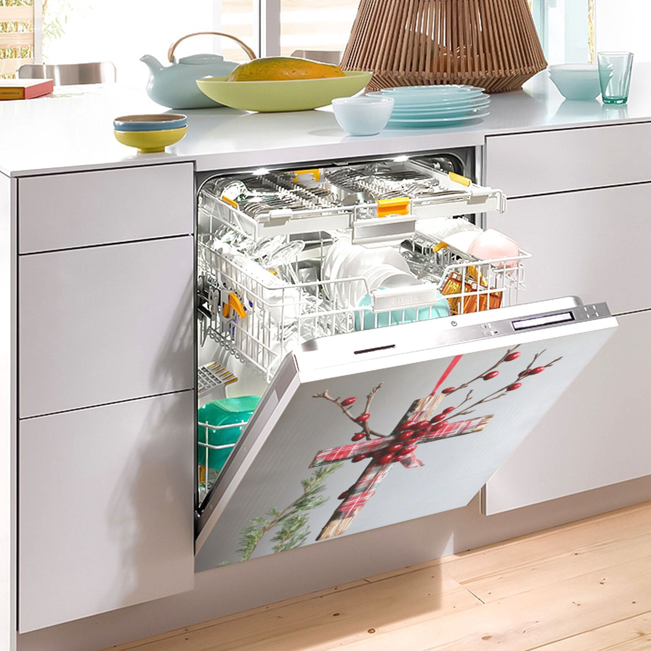Dishwasher Magnetic Sticker 23x26 Inch Refrigerator Magnetic Sticker Washing Machine Magnetic Sticker Kitchen Panel Magnetic Sticker Home Decor Christmas Decoration Cross