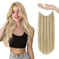 thumbnail image 1 of Extensiones de cabello con alambre, cabello humano real y brillante, 50 cm, rubio miel, 1 of 9