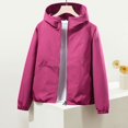 thumbnail image 4 of Women Windbreaker Jacket，Raincoat For Women Waterproof Womens Spring Rain Jacket Light Rain Jacket Women Raincoats For Women With Hood Raincoat For Women Womens Jackets Lightweight Pink L, 4 of 7