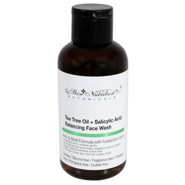 Skin Nutrition Botanicals Tea Tree Oil + Salicylic Acid Balancing Face Wash 4oz (118ml), 4
