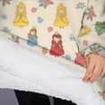 thumbnail image 3 of Oversized Wearable Blanket Hoodie,Princess Floral Garden Pattern Sherpa Blanket Hoodie with Super Pockets,Super Warm Fuzzy Pullover for Women & Men, 3 of 6
