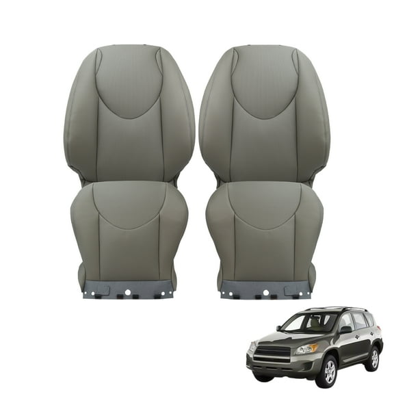 2006-2012 Toyota RAV4 Front Seat Covers – Premium Gray Perforated Leather, Driver & Passenger Side