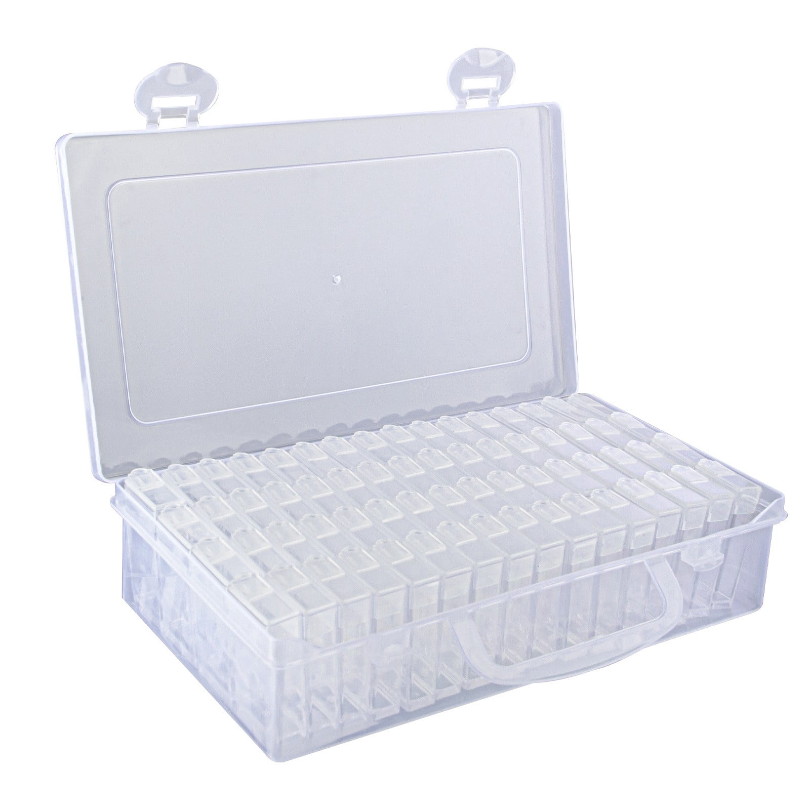 Bead Organizer Cozival 64-Grid Craft Organizer with Lid - Plastic Storage Container for Art Accessories, Beads & Embroidery, Stackable & Portable for Diy Projects, Storage Box with Dividers, White