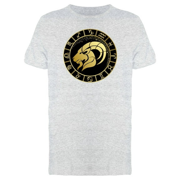 Golden Capricorn Black Frame T-Shirt Men -Image by Shutterstock, Male Large