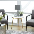 thumbnail image 3 of DecMode 21" x 20" Gold Aluminum Metal Accent Table with Marble Top, 1-Piece, 3 of 13