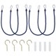 thumbnail image 1 of Cuerdas para cortinas Uxcell, paquete de 4, cuerdas trenzadas para cortinas con ganchos de tornillo y pernos, azul marino, 1 of 7