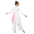 thumbnail image 2 of inlzdz Tenues de Danse Métalliques pour Filles Robe de Culte à Manches Longues avec Pantalon Ensemble pour Performance de Choeur Rose 8, 2 of 7