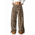 thumbnail image 1 of Pantalones de Pijama para Mujer, de Leopardo, Peludos, Estilo Y2K, de Cintura Alta, Bonitos. Sin Cordones XL, 1 of 10