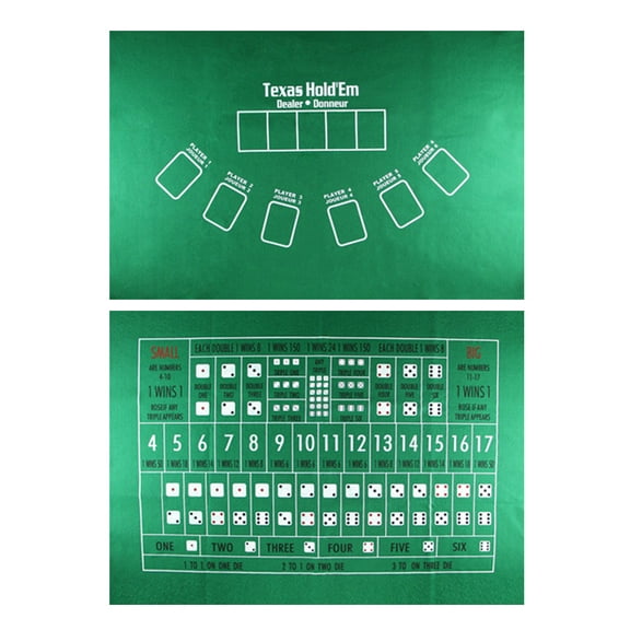 TX Hold' Tablecloth Flannel 21 Points Table Mat Family Party Poker Game Entertainment